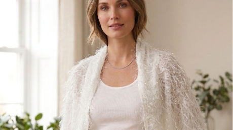 קרדיגן לבן פרוותי קליל ומחמם