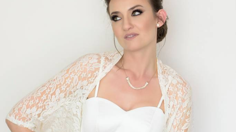 Ivory bridal lace shawl