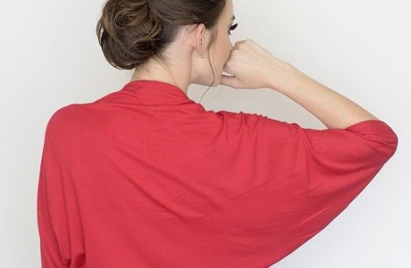 Red shrug bolero