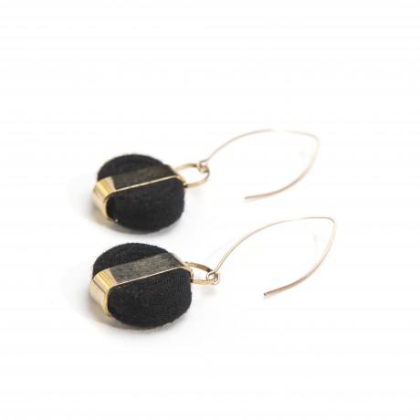 Black textile earrings