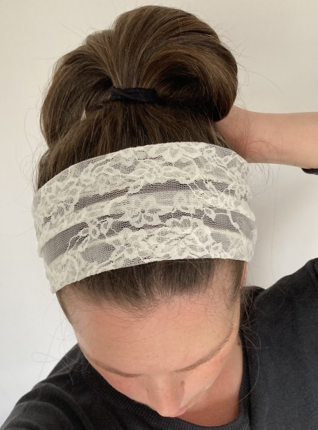 Fancy lace Headband- ivory (Thin)