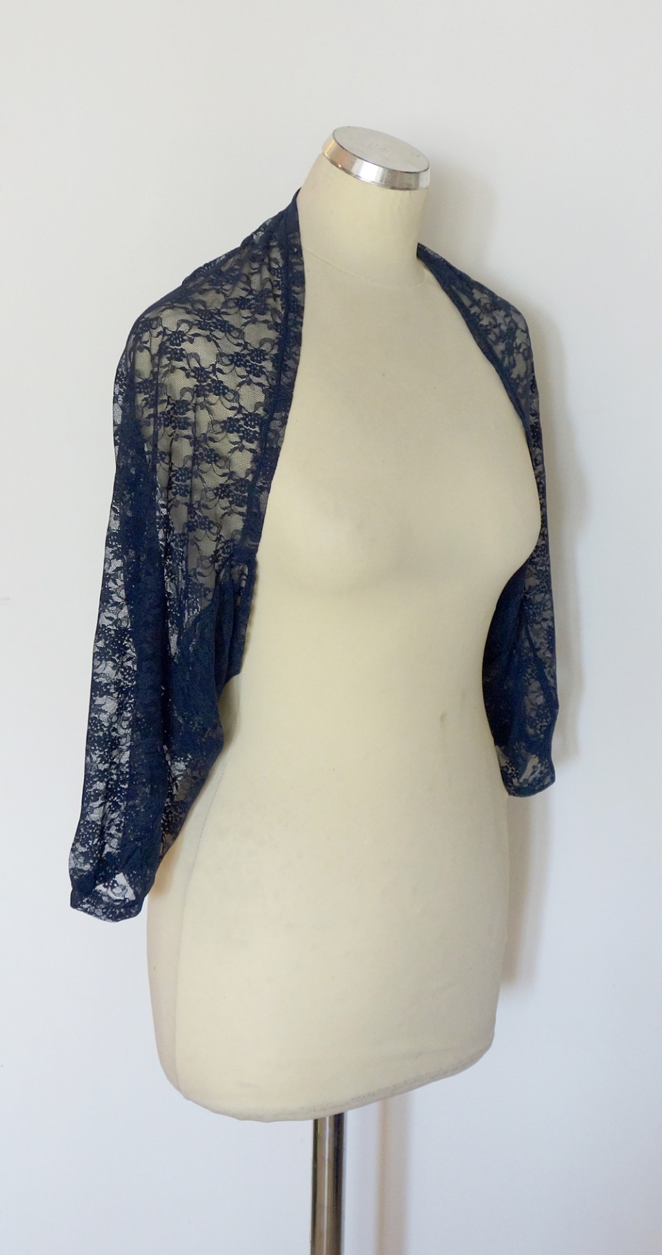 Navy lace shawl