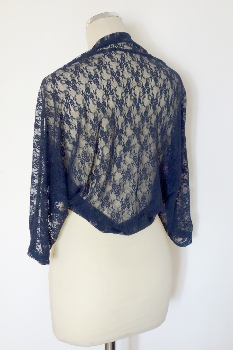 Navy lace shawl