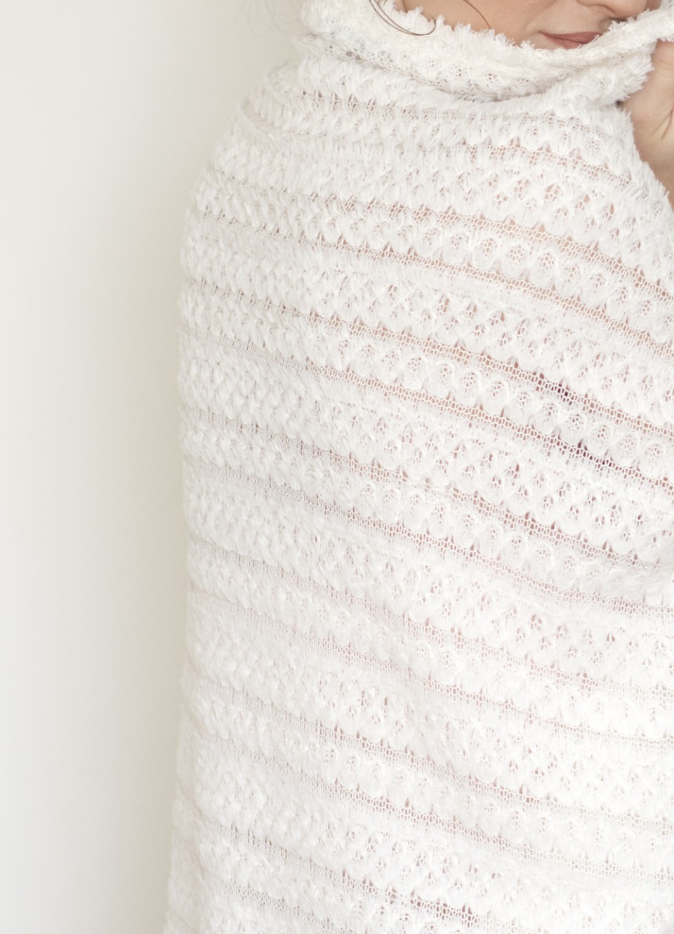 White knit cardigan