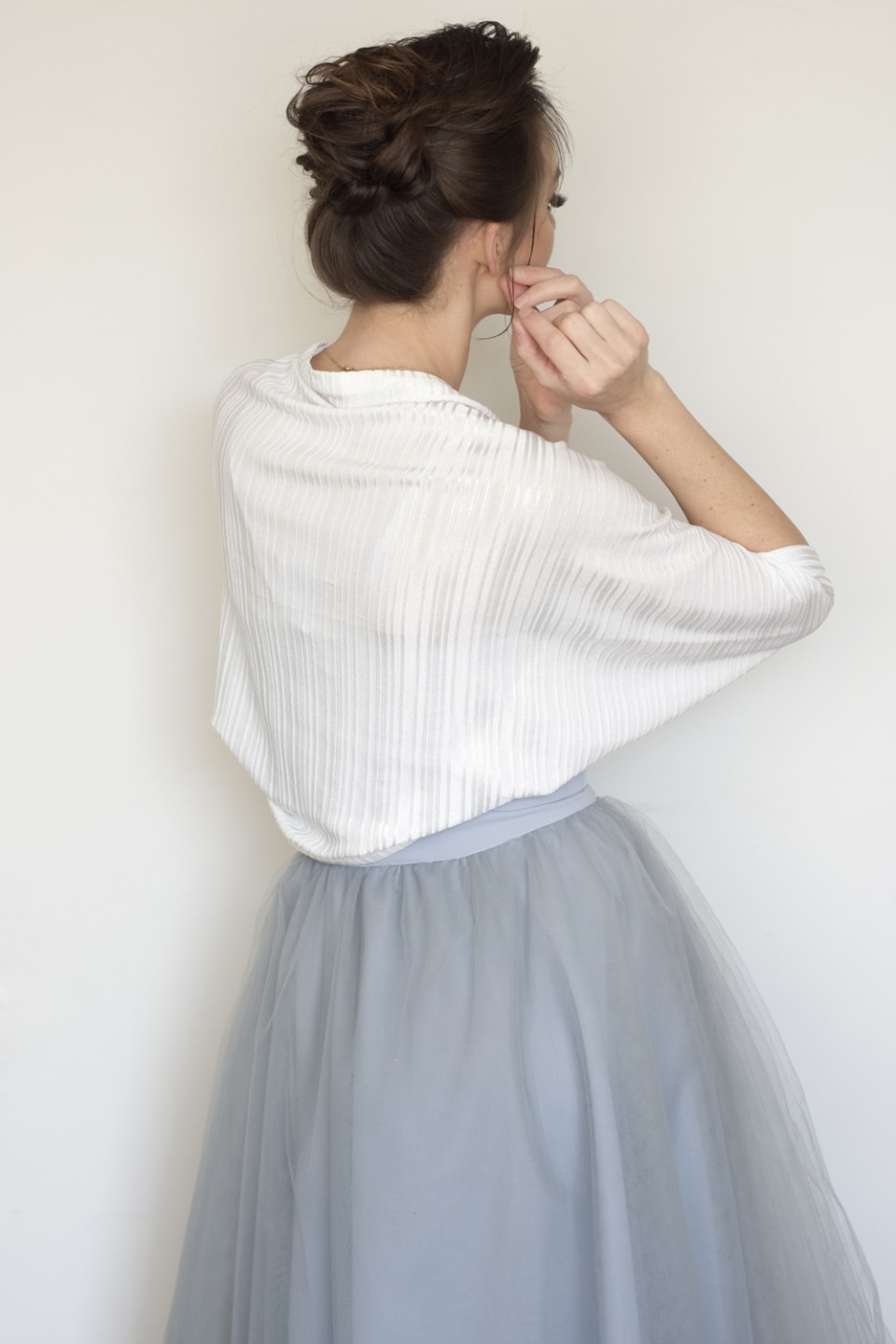 White bridal bolero