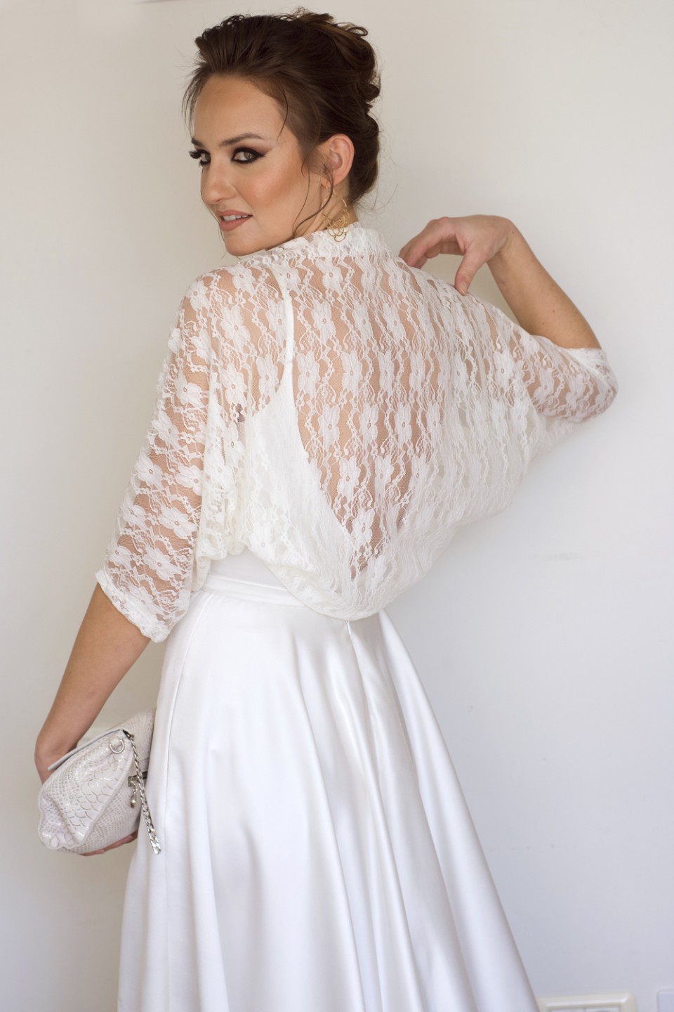 Ivory bridal lace shawl