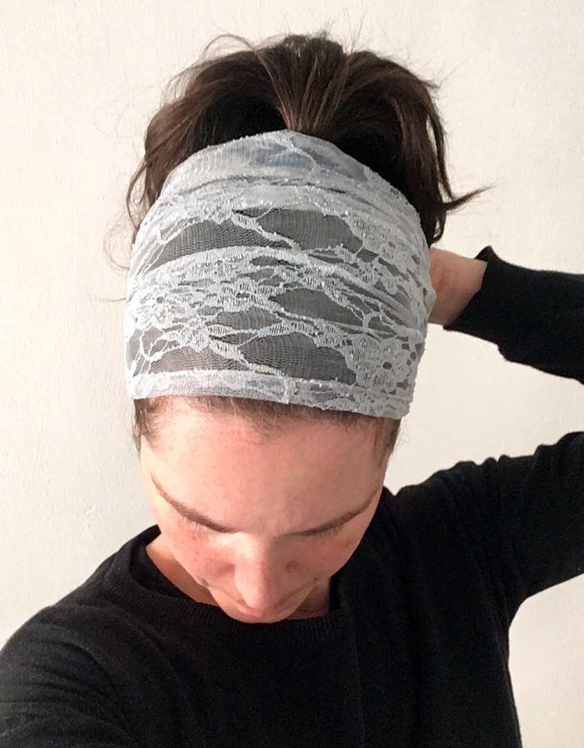 Lace headband- Grey