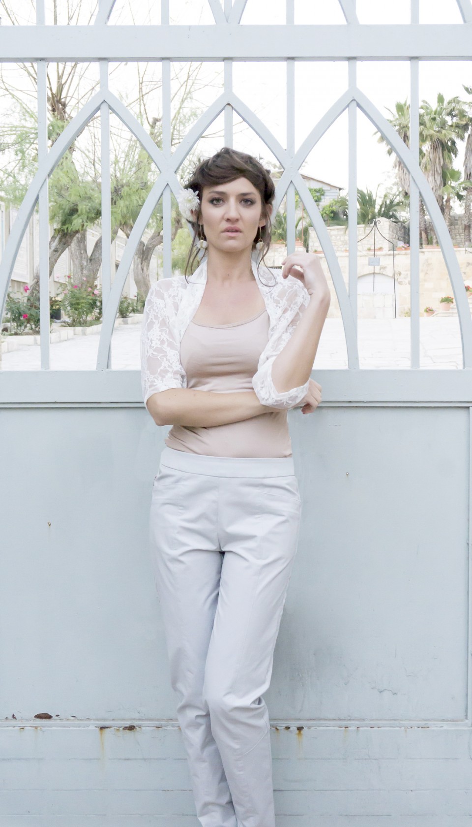 White lace shawl