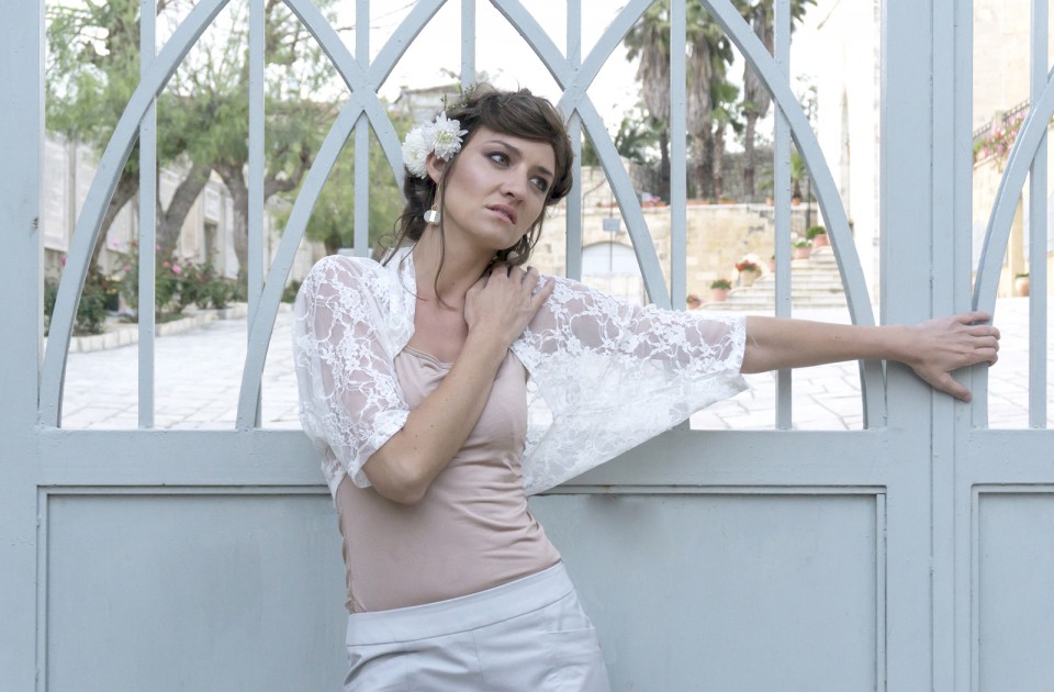 White lace shawl